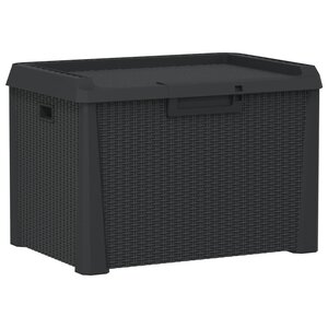 vidaXL Boîte de rangement de jardin anthracite 125 L PP