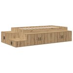 vidaXL Cadre de lit avec rangement chêne artisanal 244 x 127 x 53.5 cm