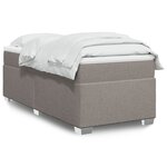vidaXL Sommier à lattes de lit avec matelas Taupe 90x200 cm Tissu