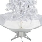 vidaXL Arbre de Noël neigeux avec base de parapluie Blanc 140 cm