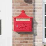 vidaXL Boîte aux lettres murale avec porte Rouge 40.5 x 15.5 x 44 cm
