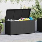 vidaXL Boîte de rangement de jardin noir 120x50x60 cm résine tressée