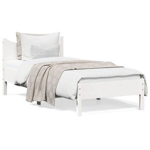 vidaXL Cadre de lit sans matelas blanc 90x200 cm bois de pin massif