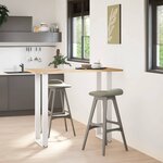 vidaXL Pieds de table de bar en U  2 pièces  blanc  50 x (110-111) cm  acier