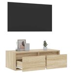 vidaXL Meuble TV avec lumières LED chêne sonoma 75x35 5x25 cm