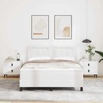 vidaXL Cadre de lit avec matelas Blanc 140 x 200 cm Faux cuir