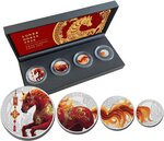 Monnaie HORSE Fractional Lunar Year Set 4 Argent Fiji 2026 (PRÉCOMMANDE)