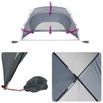 vidaXL Tente de plage gris 274x178x170/148 cm 185T polyester