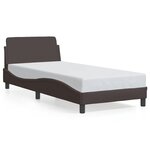 vidaXL Cadre de lit Dover marron foncé 80x200 cm tissu