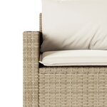 vidaXL Ensemble à manger de jardin et coussins 2 Pièces beige poly rotin