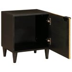 vidaXL Table de chevet Noir et or 40 x 33.5 x 46 cm