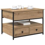 vidaXL Table basse Chêne artisanal 70 x 50 x 54.5 cm Bois d'ingénierie