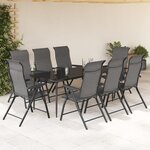 vidaXL Chaises pliables de jardin lot de 8 gris résine tressée