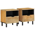 vidaXL Tables de chevet 2 Pièces 40x33x46 cm bois de manguier solide
