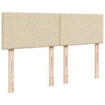 vidaXL Sommier à lattes de lit avec matelas Crème 140x200 cm Tissu