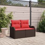 vidaXL Canapé de jardin avec coussin 121 x 62 x 69 cm polyrotin