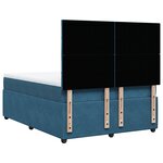 vidaXL Sommier à lattes de lit et matelas bleu 140x200 cm velours