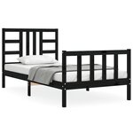 vidaXL Cadre de lit sans matelas noir 100x200 cm bois massif de pin
