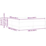 vidaXL Cadre de lit avec matelas Bleu foncé 180 x 200 cm tissu