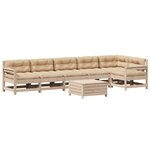 vidaXL Salon de jardin 7 Pièces avec coussins Bois de pin massif