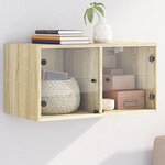 vidaXL Armoire murale avec portes en verre chêne sonoma 68 5x37x35 cm