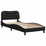 vidaXL Cadre de lit avec LED sans matelas Hvar noir 80x200 cm