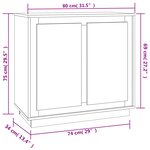 vidaXL Buffet blanc brillant 80x34x75 cm bois d'ingénierie