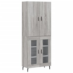 vidaXL Buffet haut Sonoma gris 69 5x34x180 cm Bois d'ingénierie
