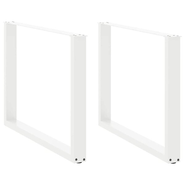vidaXL Pieds de table à manger en U 2 pièces Blanc 100 x (72-73) cm Acier