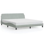 vidaXL Cadre de lit Dover gris clair 180x200 cm velours