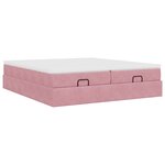 vidaXL Cadre de lit ottoman avec matelas rose 160x200 cm velours