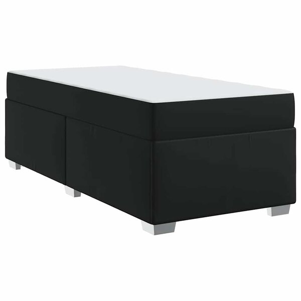 vidaXL Cadre de lit avec matelas Noir 80 x 200 cm tissu