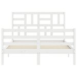 vidaXL Cadre de lit sans matelas blanc 140x200 cm bois massif