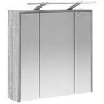 vidaXL Armoire Miroir de Salle de Bain Gris Sonoma 63 5 x 16 x 62 5 cm