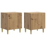 vidaXL Cabinet de chevet 2 Pièces Chêne artisanal 43 x 34 5 x 50 cm