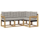 vidaXL Ensemble de canapés d'extérieur 4 pc Blanc et gris clair