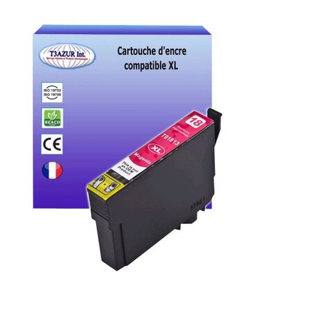 Cartouche Compatible pour Epson XP102, XP202, XP205, XP212, XP215, XP225, XP30, XP302, XP305, XP312 remplace Epson T1813  (18XL) Magenta  - T3AZUR