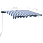 vidaXL Auvent manuel rétractable avec LED 3 5x2 5 m Bleu et blanc