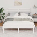 vidaXL Cadre de lit Blanc 120 x 200 cm Bois massif en pin