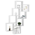 vidaXL Étagère murale cube Blanc 90x15x119 cm Bois d’ingénierie