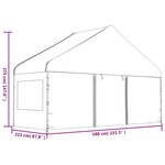 vidaXL Belvédère avec toit blanc 15 61x5 88x3 75 m polyéthylène