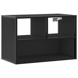 vidaXL Meuble TV noir 60x31x39 5 cm bois d'ingénierie et métal