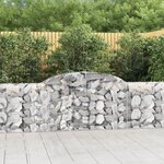 vidaXL Paniers à gabions arqués 10 Pièces 300x30x80/100 cm fer galvanisé