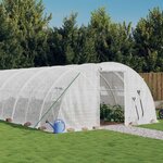 vidaXL Serre avec cadre en acier blanc 48 m² 12x4x2 m