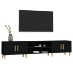 vidaXL Meuble TV noir 180x31 5x40 cm bois d'ingénierie