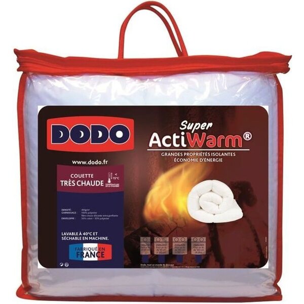 Couette tres chaude SUPER ACTIWARM 240 x 260 cm blanc