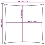 vidaXL Voile d'ombrage 160 g/m² Rouge 2x2 m PEHD
