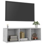 vidaXL Meuble TV gris béton 107x35x37 cm bois d’ingénierie