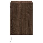 vidaXL Table de chevet murale avec lumières LED chêne marron