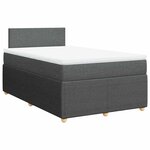 vidaXL Sommier à lattes de lit avec matelas gris foncé 120x190cm tissu